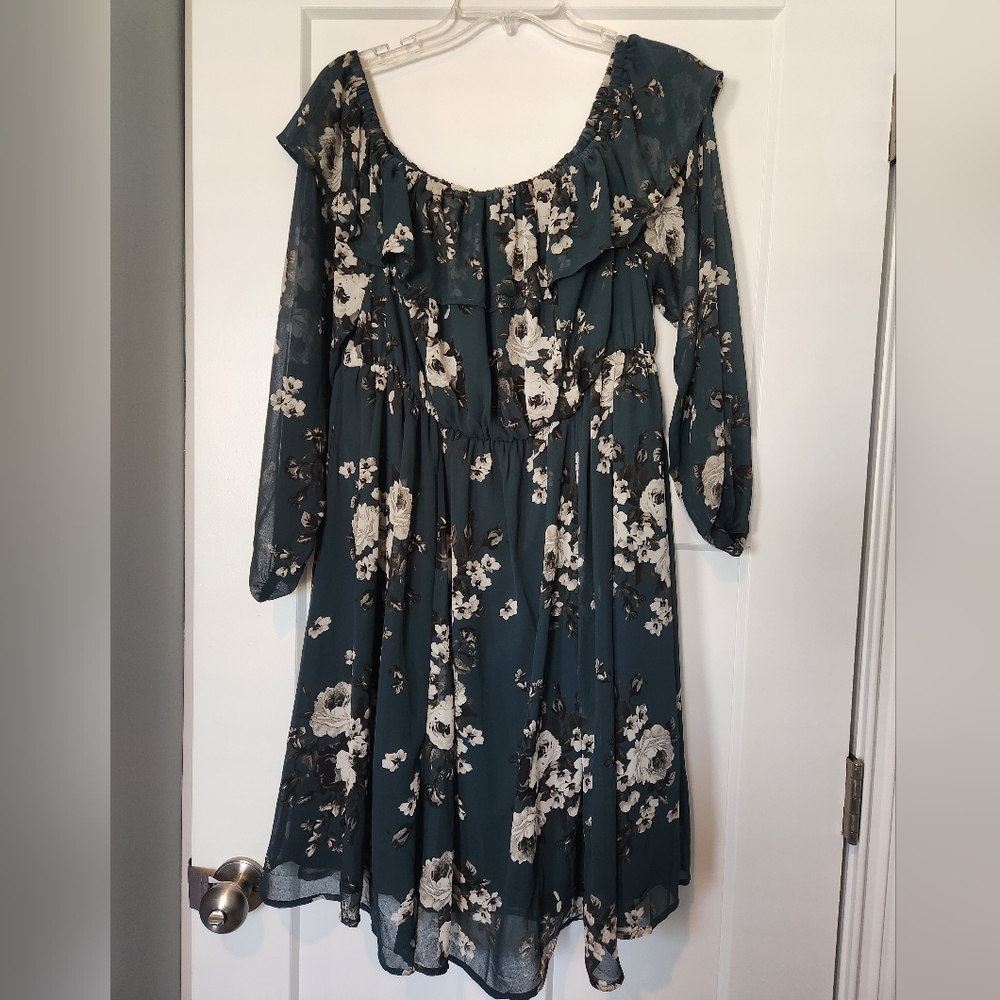 Forest Green Floral Torrid Dress
